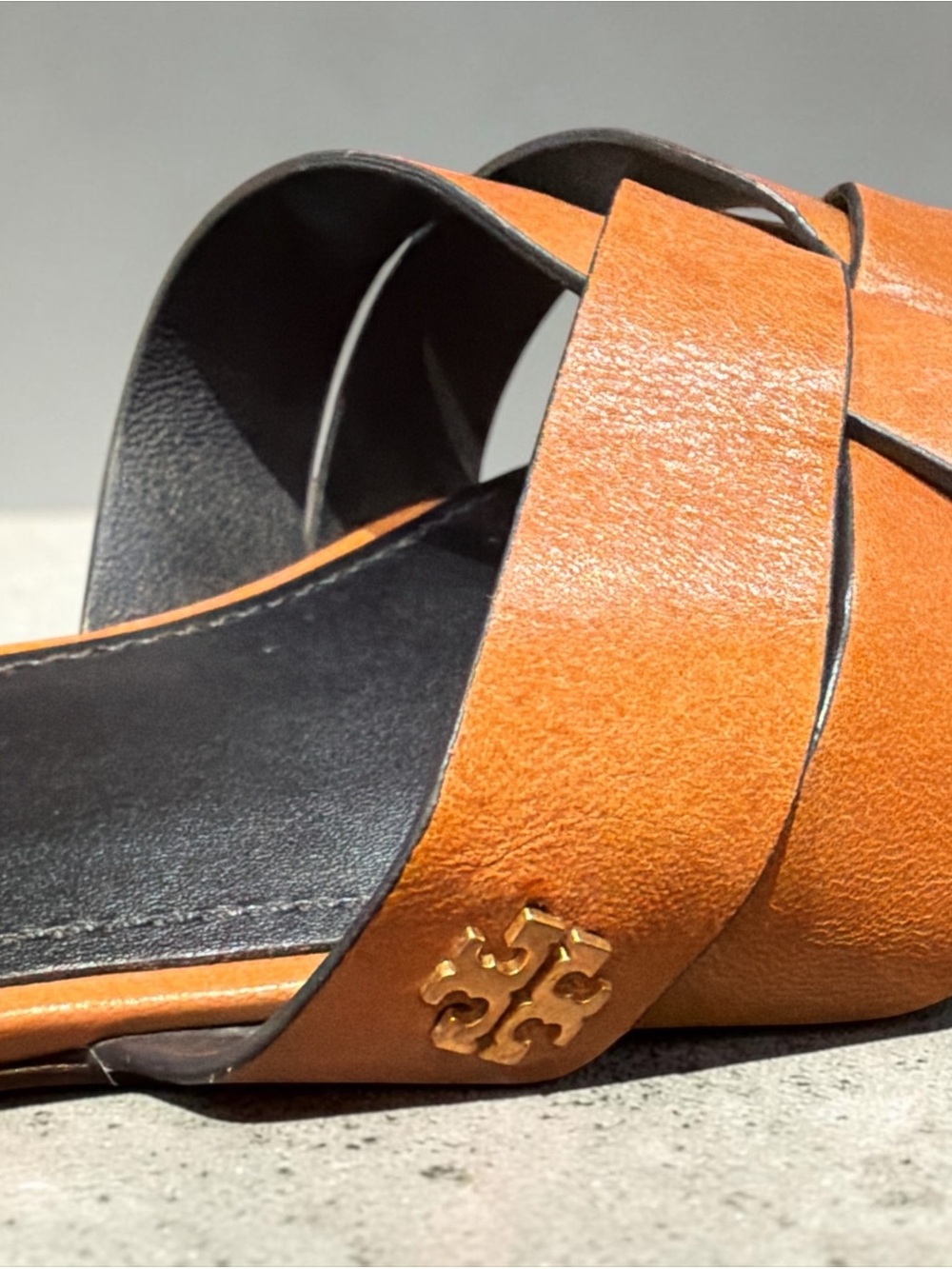 Tory Burch Women's Tan Leather Slide Mules - Picture 3 of 3
